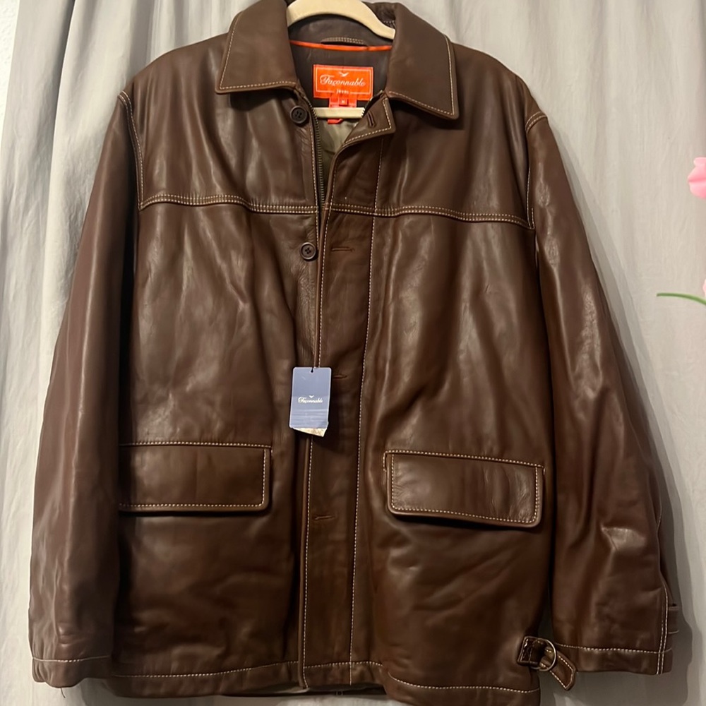 Faconnable leather jacket